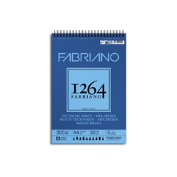 Blocco spiralato tecniche miste Fabriano 1264 - 300 g A4 - 30 fogli - 19100643