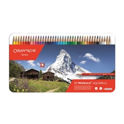 Matite colorate acquerellabili Carand'Ache Prismalo scatola di metallo 80 colori assortiti - 999380- conf. 80