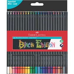 Matite colorate Faber-Castell Black Edition - colori assortiti - astuccio in cartone - conf. 24