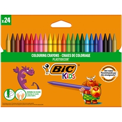 Pastelli in plastica BIC Kids Plastidecor - 24 colori assortiti - 8297724
