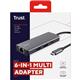 Adattatore multiporta Trust USB-C 6in1 in alluminio argento - 24968
