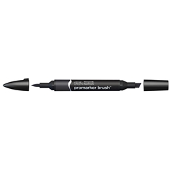 Pennarelli doppia punta Winsor&Newton brush black XB - 0204030