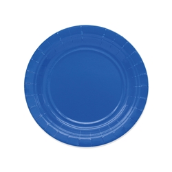 Piatti in carta di pura polpa di cellulosa Ecolor blu conf. 25 pz 18