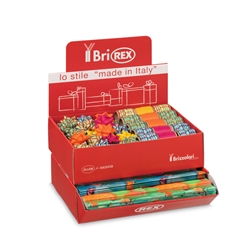 Espositore 100 fogli carta regalo raso + 50 stelle + 30 rocchetti Bri