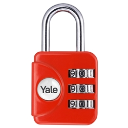 Lucchetto a combinazione per bagagli Yale rosso 28 mm YYP1/28/121/1R