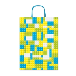 Borsa shopper Rex-Sadoch Allegra Mattoncini su kraft bianco - 16x8x21