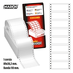 Etichette autoadesive bianche permanenti a modulo continuo 1 corsia M
