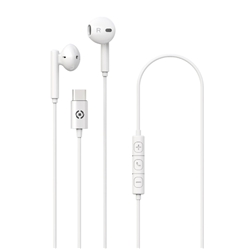 Auricolari a filo Celly UP1100 con connettore USB-C - bianco UP1100TY