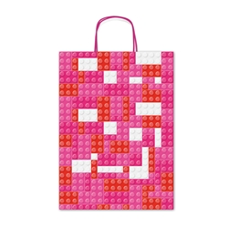 Borsa shopper Rex-Sadoch Allegra Mattoncini su kraft bianco - 36x12x4