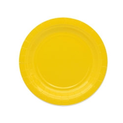 Piatti in carta di pura polpa di cellulosa Ecolor gialli conf. 25 pz