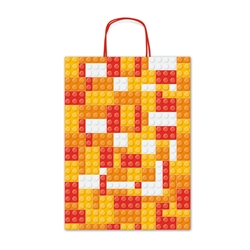 Borsa shopper Rex-Sadoch Allegra Mattoncini su kraft bianco - 16x8x21