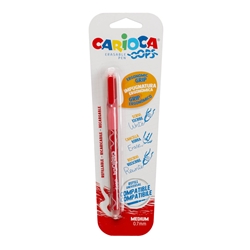 Penne cancellabili Carioca OOPS con inchiostro termosensibile punta M 0,7 mm rosso - 43036/03- conf. 24