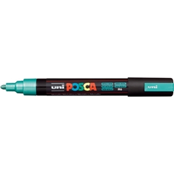Marcatore a tempera Posca Uni-Ball punta tonda 1,8-2,5 mm verde metal M PC5M VM