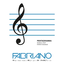 Album musica Fabriano 16 fogli - 80 g formato A4 - 19100378- conf. 10