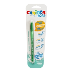 Penne cancellabili Carioca OOPS con inchiostro termosensibile punta M 0,7 mm verde - 43036/04- conf. 24