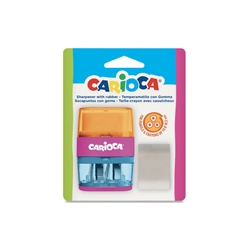 Temperamatite a 2 fori Carioca con gomma e serbatoio - 43107- conf. 12