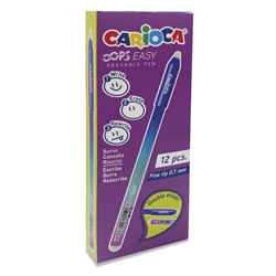 Penna cancellabile Carioca Oops Easy punta media 0,7 mm - conf. 12
