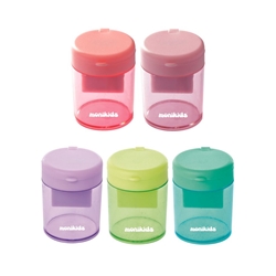 Temperamatite a 2 fori con serbatoio tondo Nikoffice colori pastello assortiti - 12NIK049- conf. 24