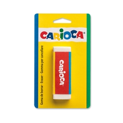 Gomma per cancellare bianca rettangolare Carioca in blister - 40141- conf. 12