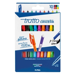 Penna a sfera cancellabile Tratto Cancellik 1 mm 10 colori assortiti F834700- conf. 10