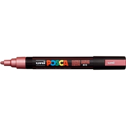 Marcatore a tempera Posca Uni-Ball punta tonda 1,8-2,5 mm rosso metal M PC5M RM