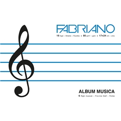 Album musica Fabriano 16 fogli - 80 g formato 17x24 cm - 19100379- conf. 10