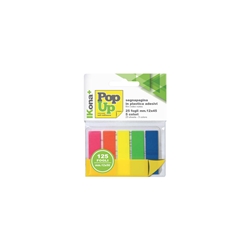 Segnapagina adesivi Ikona 5 pad da 25 ff - colori assorititi - 12x45 mm 11728- conf. 10