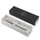 Penna roller monocromatica Parker punta fine nero finitura champagne 2172955