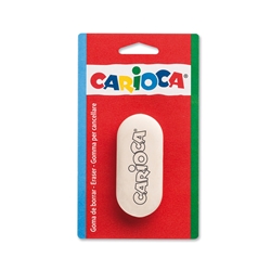 Gomma per cancellare bianca arrotondata Carioca in blister - 40142- conf. 12