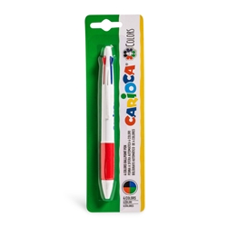 Penna a sfera 4 colori Carioca Ø punta 1 mm - blister - 40145- conf. 24