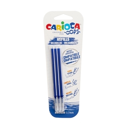 Refill penne cancellabili Carioca OOPS 0,7 mm in blister da 3 pz blu 43041/02- conf. 3