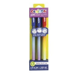 Penna cancellabile Carioca Oops Easy punta media 0,7 mm - conf. 3