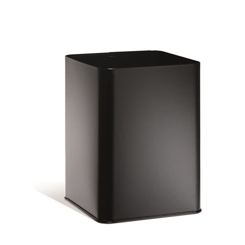 Levandeo Set Di 2 Cestini Decorativi In Metallo Nero Con Fondo In Legno MDF Marrone - Design Industriale Scandinavo, 29 E 35 Cm - 3