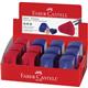 Temperamatite 2 fori Faber-Castell Sleeve con serbatoio colore rosso/blu - 182701- conf. 12