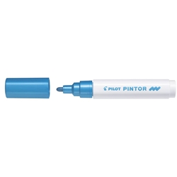 Marcatore multisuperficie Pilot Pintor a base d'acqua punta in fibra 4,5 mm blu metallizzato - 002380