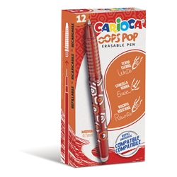 Penna cancellabile Carioca Oops Pop punta media 0,7 mm - conf. 12