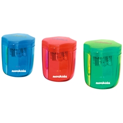 Temperamatite a 3 fori con serbatoio e tappo Nikoffice colori assortiti - 12NIK037- conf. 24