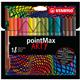 Pennarello Stabilo Point Max fineliner - punta nylon - colori assortiti - astuccio da 18 - conf. 18