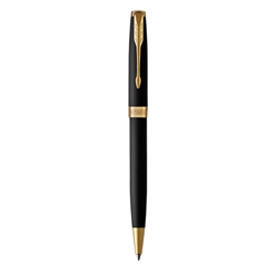 Penna a sfera Parker Sonnet punta M inchiostro nero Matte Black GT 1931519
