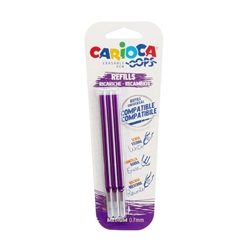 Refill penne cancellabili Carioca OOPS 0,7 mm in blister da 3 pz viola 43041/09- conf. 3
