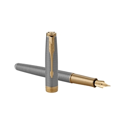 Penna stilografica Parker Sonnet Parker punta F inchiostro nero Sterling Silver Ciselé - 1931489