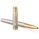 Penna roller Parker IM punta F inchiostro nero Premium Warm Silver GT - 1931686
