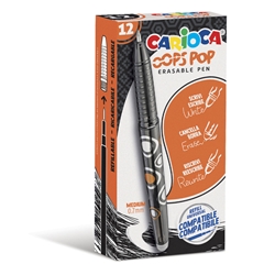 Penna cancellabile Carioca Oops Pop punta media 0,7 mm - conf. 12