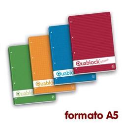 Ricambio A Quadretti Pigna Quablock A5 4MM Pagine Rosa