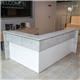 Reception angolare con scrivania 120 cm - LineKit - 243x203xH.109 cm - bianco/cemento ѻ
