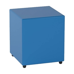 Pouf cubico Motris similpelle 40x40x46 cm blu