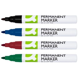 Marcatore permanente - Q-Connect - punta conica 4 mm - tratto 4 mm - assortiti - conf. 4